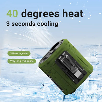 Portable Waist Fan Mini Charger Outdoor Flashlight Wearable Outdoor Fan Outdoor Work Outdoor Camping Climbing Hiking Essential C